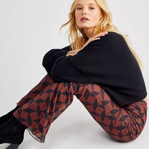 Another Girl x Free People Geo Mesh Flare Pants